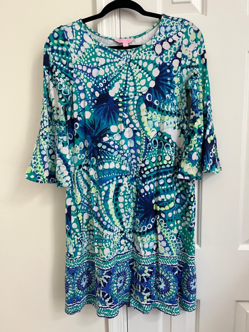 Lilly Pulitzer Blue & Green Printed Mini Dress